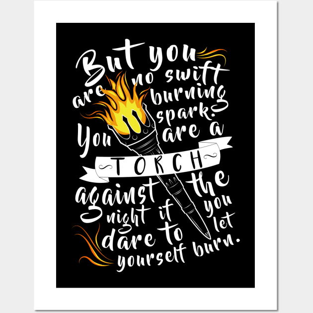 "You Are A Torch Against The Night" Wall Art by lovelyowlsbooks